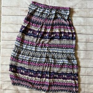 Mossimo purple geometric maxi skirt size Large